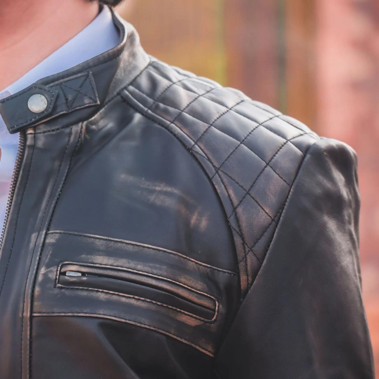Men's Handmade Lambskin Leather Black Biker Jacket – Tailor Leather