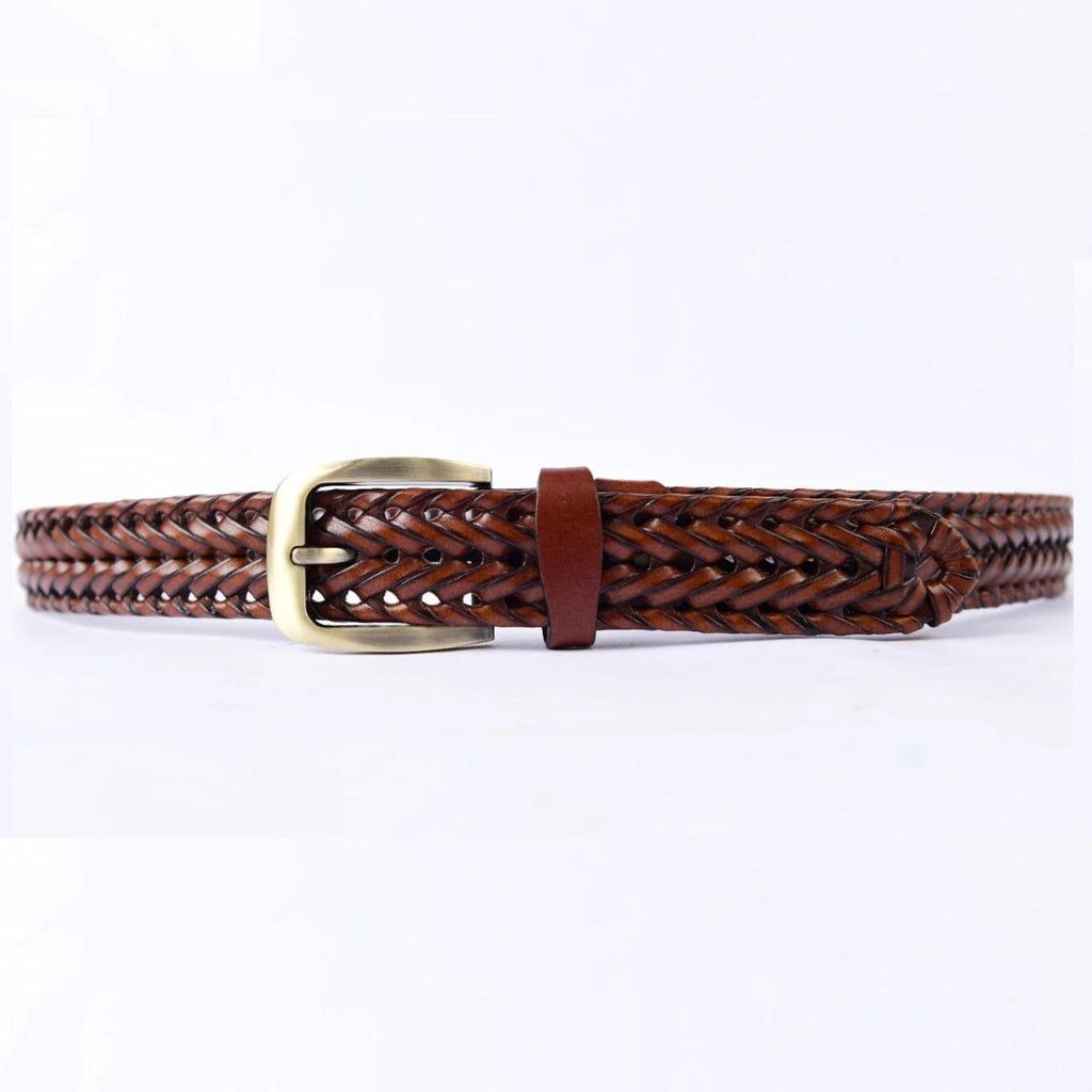 Handmade Braided Leather Belt Set – Black & Brown – Tailor Leather