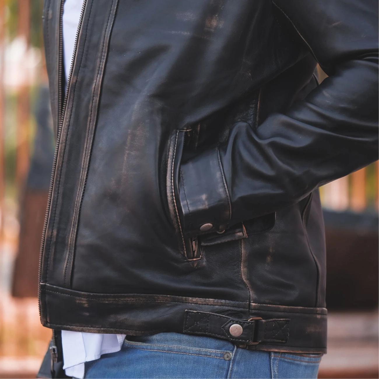 Men's Handmade Lambskin Leather Black Biker Jacket – Tailor Leather