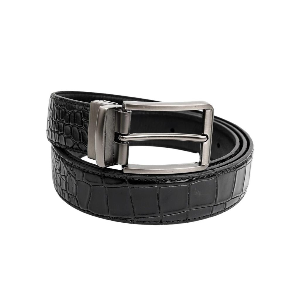 Men's Handmade Reversible Leather Belt – Crocodile Texture – Tailor Leather