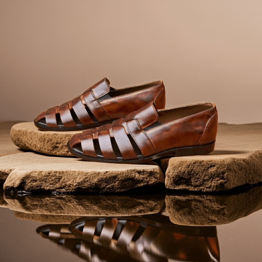 Men's Handmade Brown Genuine Leather Fisherman Sandals – Tailor Leather