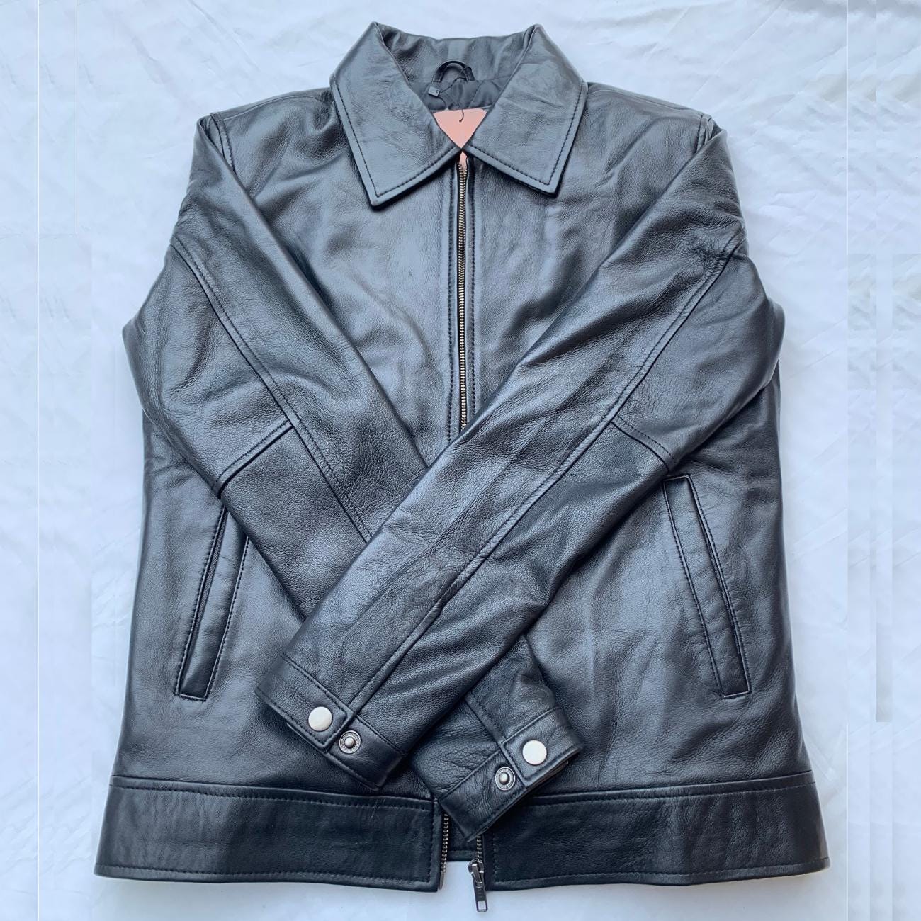 Men's Handmade Lambskin Leather Harrington Jacket – Tailor Leather