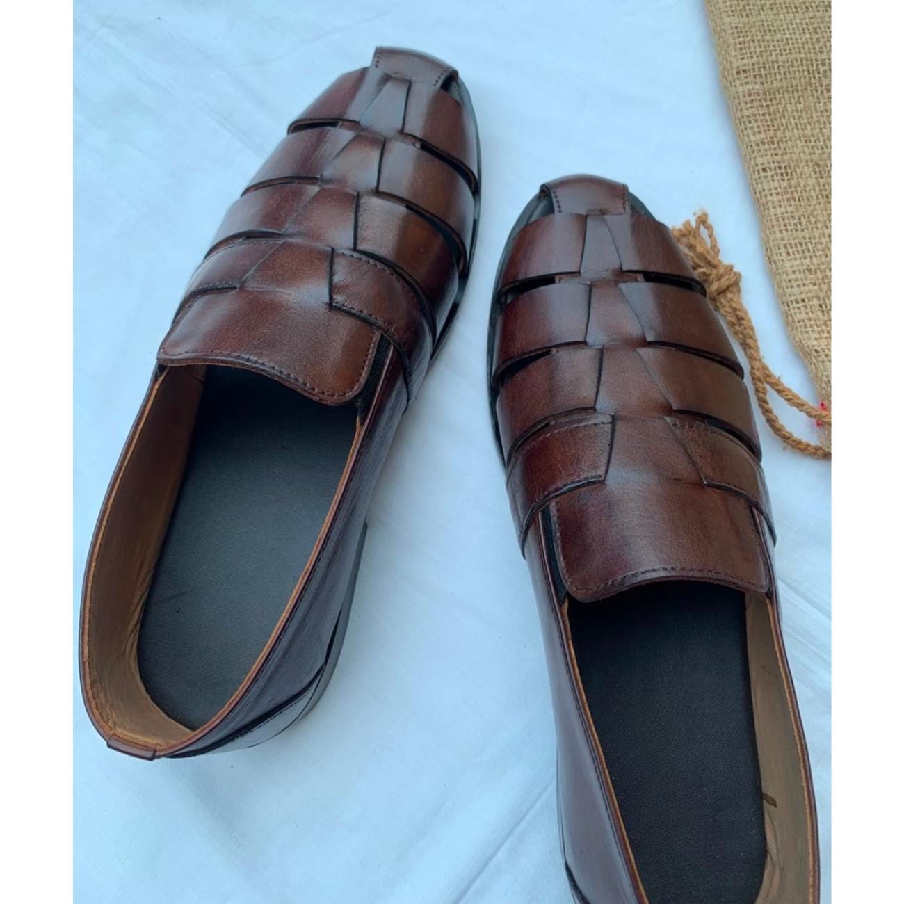 Men's Handmade Brown Genuine Leather Fisherman Sandals – Tailor Leather