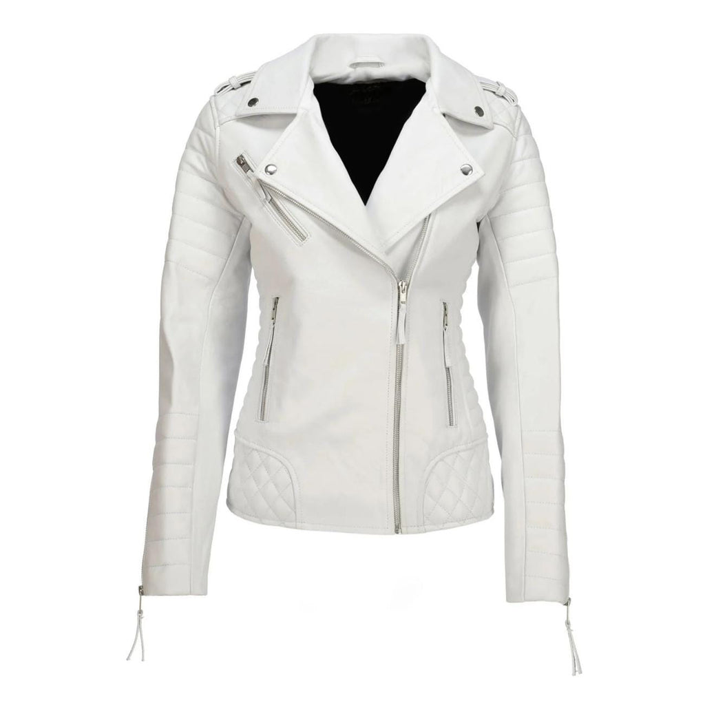 Women's Handmade Lambskin Leather Biker Jacket – Tailor Leather