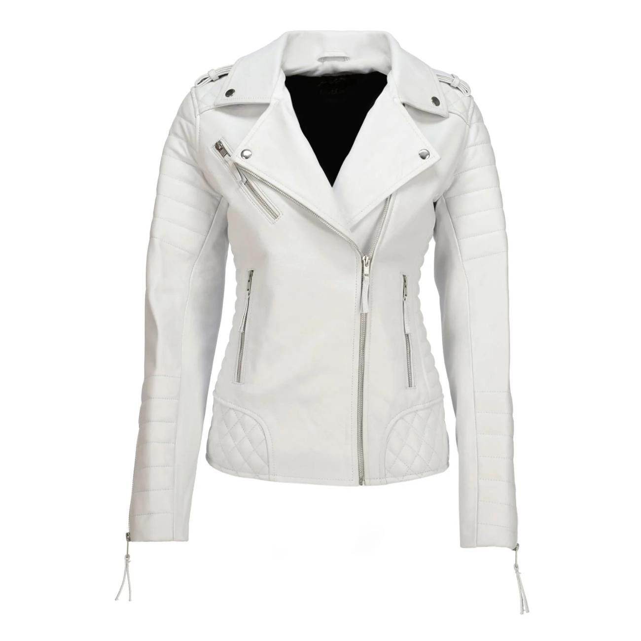 Women's Handmade Lambskin Leather Biker Jacket – Tailor Leather