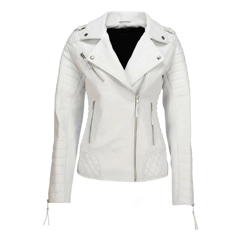 Women's Handmade Lambskin Leather Biker Jacket – Tailor Leather