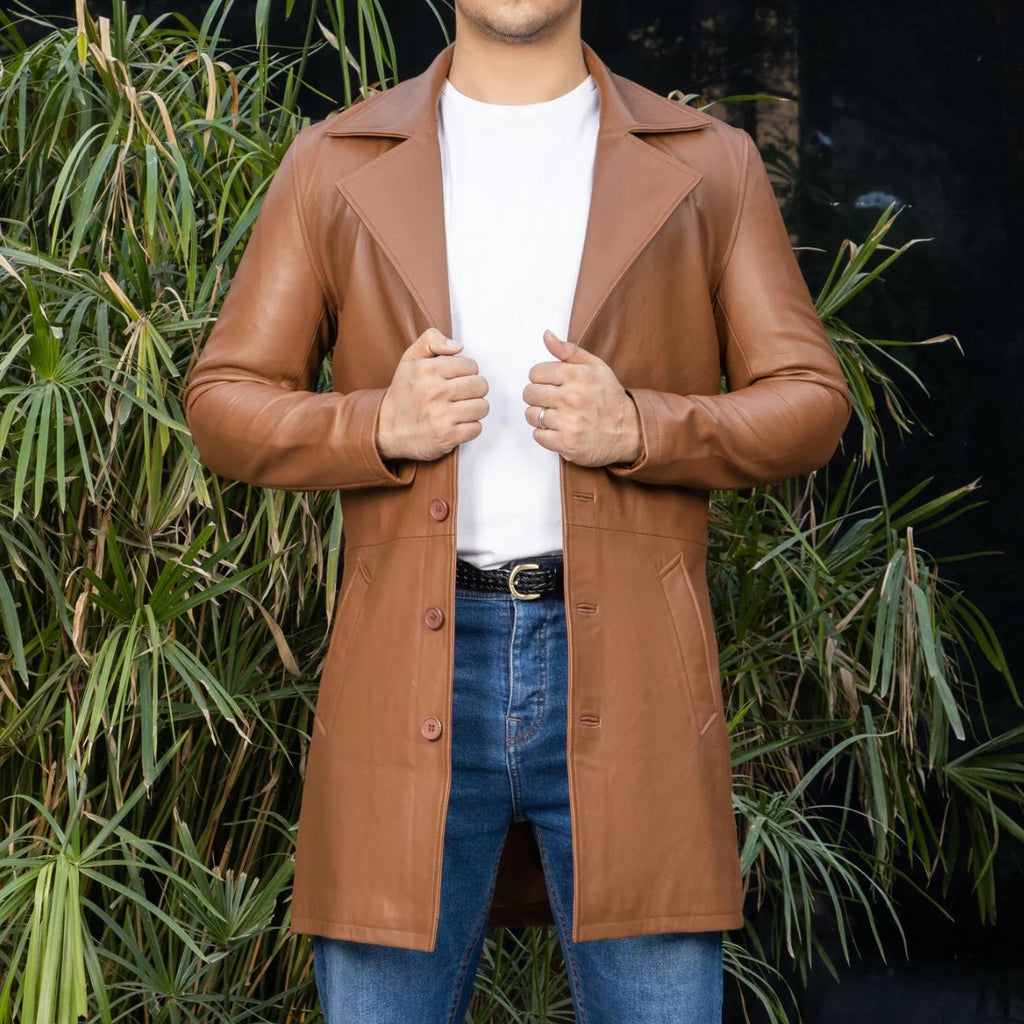 Men's Handmade Leather Black Trench Coat – Tailor Leather