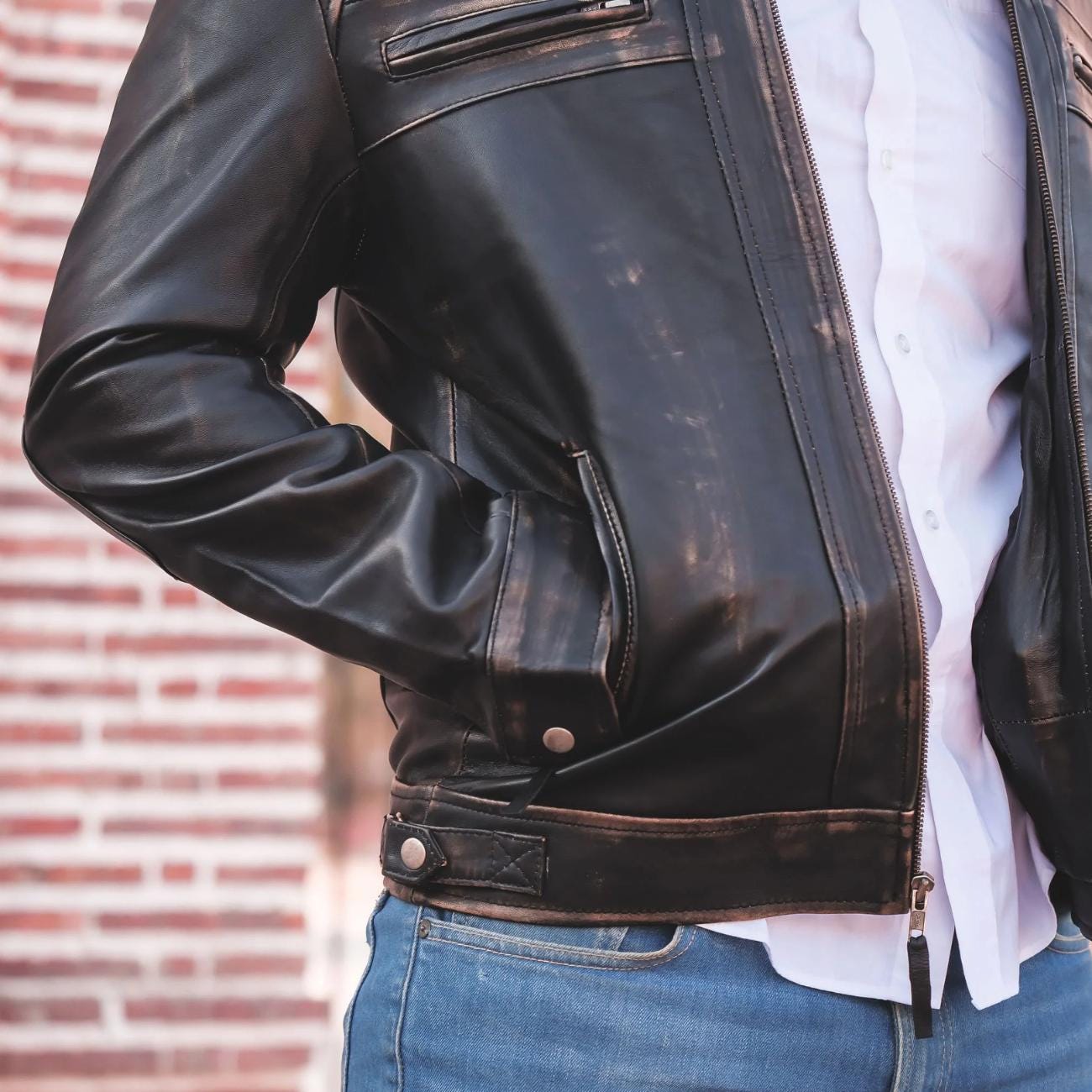 Men's Handmade Lambskin Leather Black Biker Jacket – Tailor Leather
