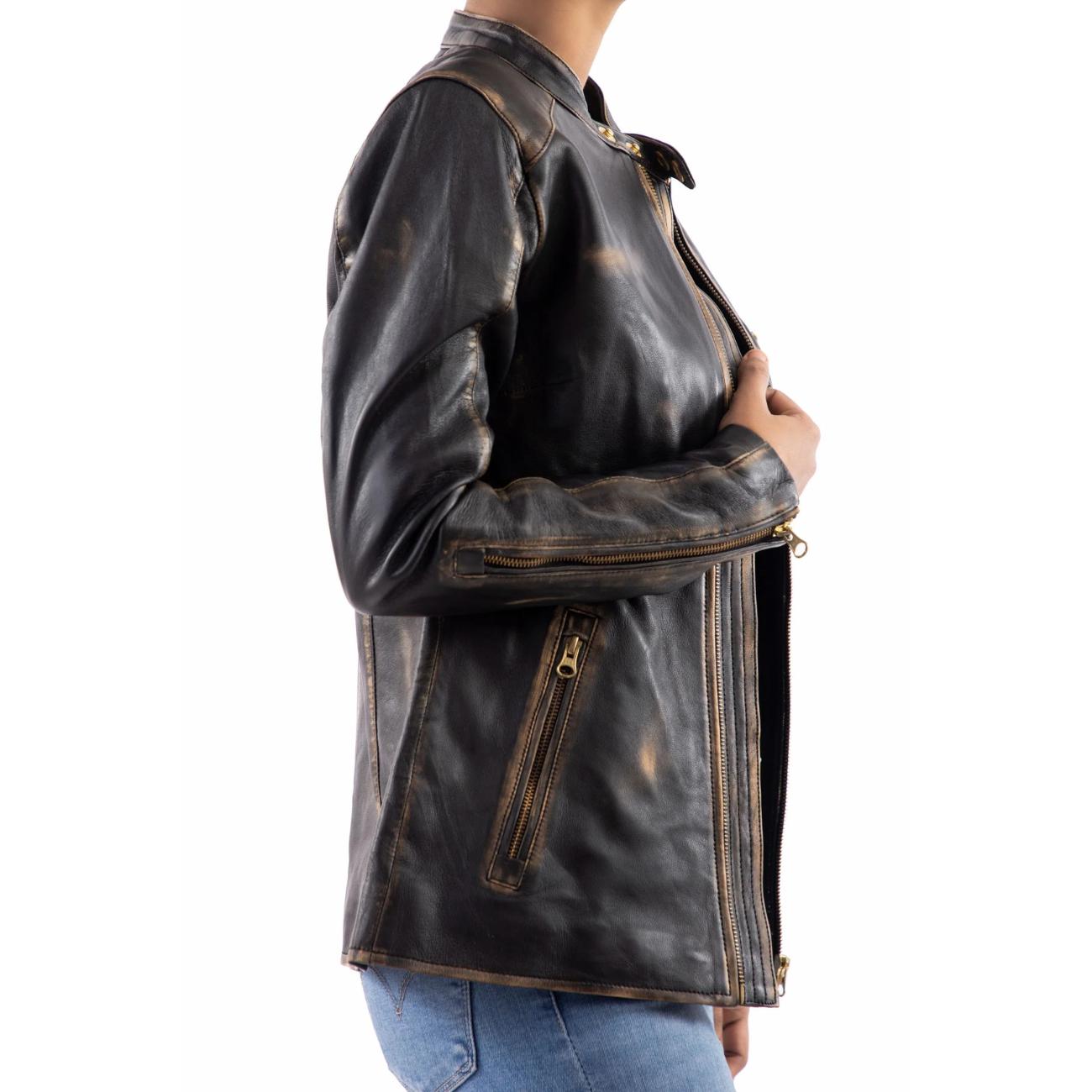 Women's Handmade Lambskin Leather Biker Jacket – Tailor Leather