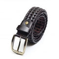 Handmade Braided Leather Belt Set – Black & Brown – Tailor Leather