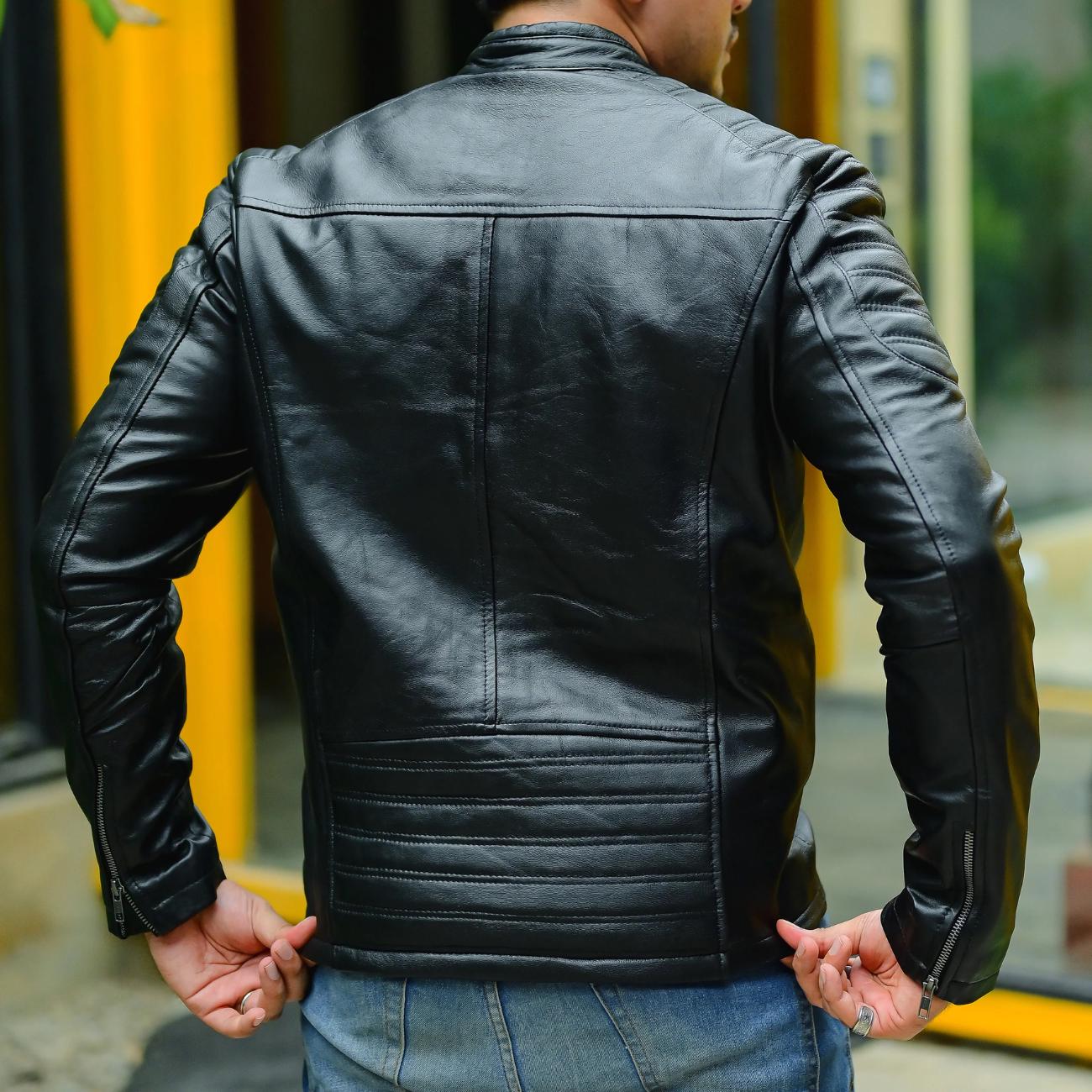 Men's Handmade Lambskin Leather Biker Jacket – Tailor Leather