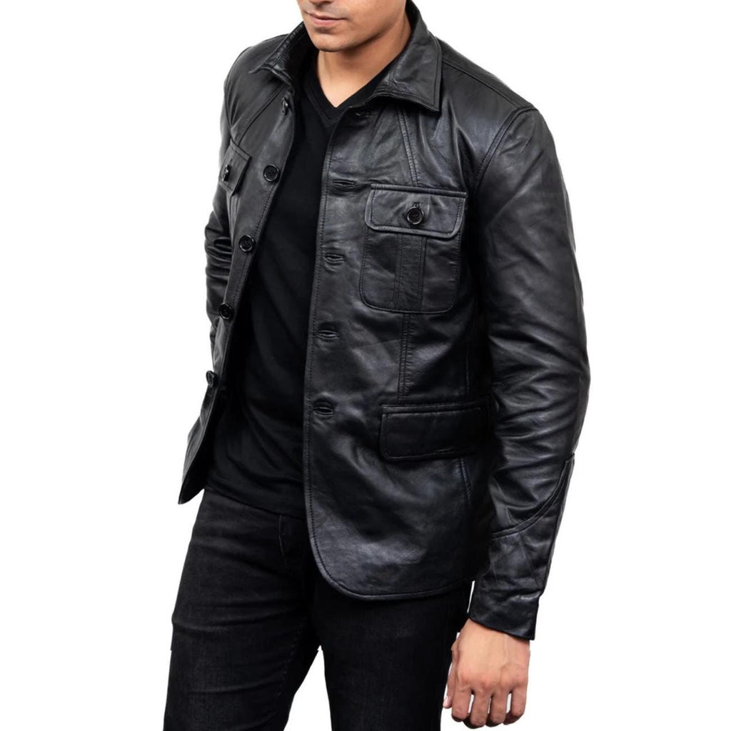 Men's Handmade Lambskin Leather Black Jacket – Tailor Leather