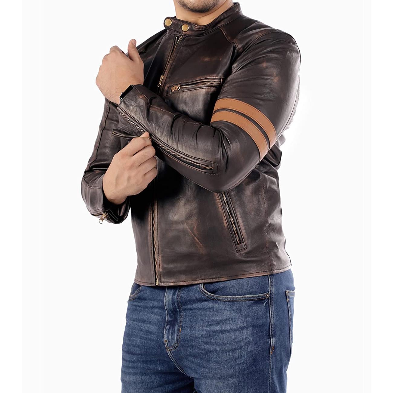Men's Handmade Lambskin Leather Biker Jacket – Tailor Leather