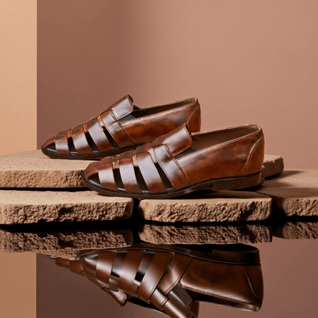 Men's Handmade Brown Genuine Leather Fisherman Sandals – Tailor Leather
