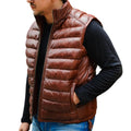Men's Handmade Lambskin Leather Puffer Vest – Tailor Leather