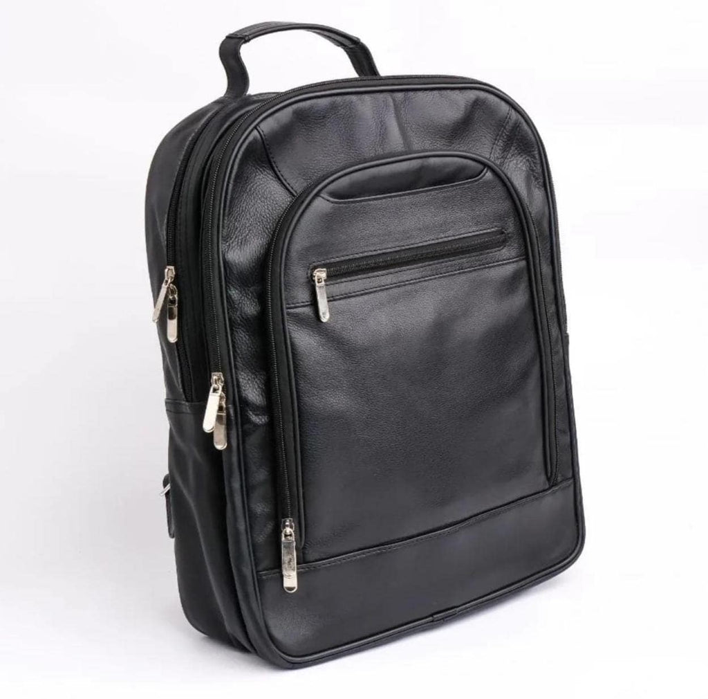 Handmade Black Leather 17" Laptop Backpack – Tailor Leather