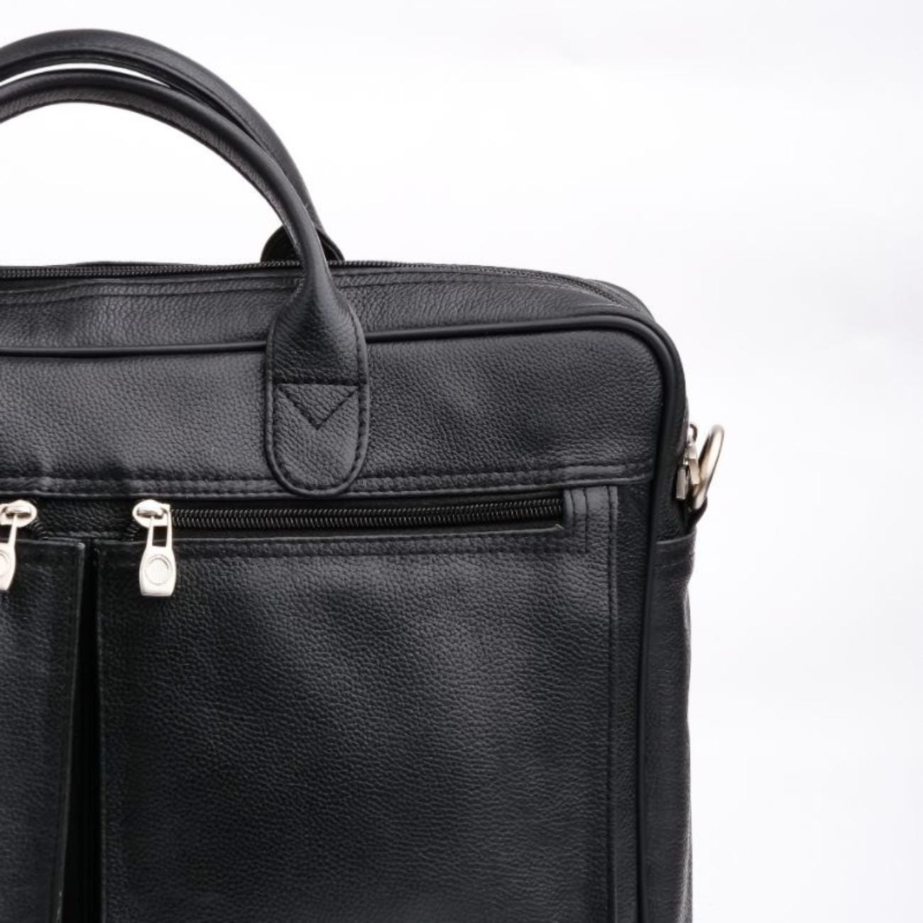 Full-Grain Leather Laptop Briefcase – 15.5" Messenger Bag – Tailor Leather
