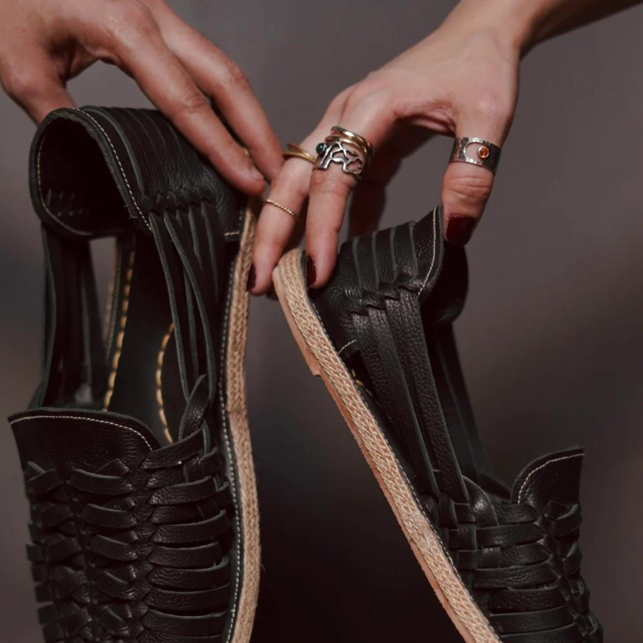 Handmade Black Leather Huarache Sandals – Tailor Leather