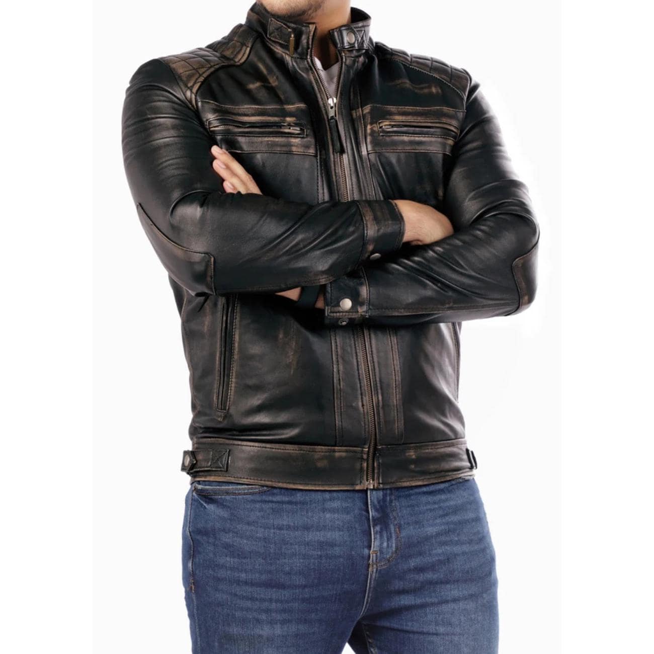 Men's Handmade Lambskin Leather Black Biker Jacket – Tailor Leather