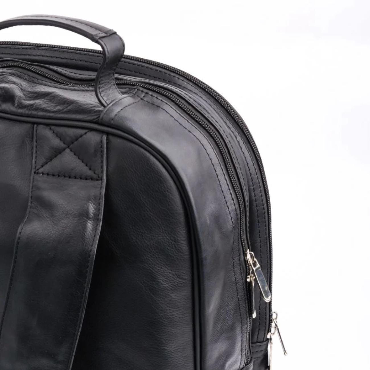 Handmade Black Leather 17" Laptop Backpack – Tailor Leather
