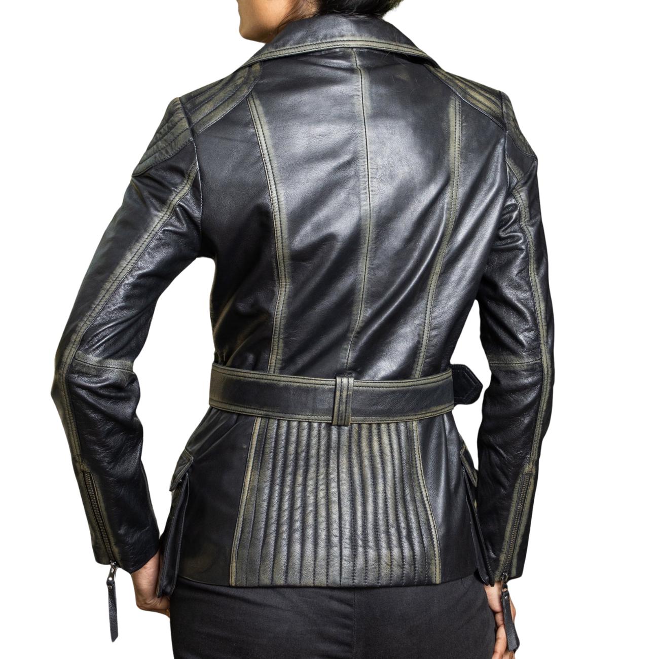 Women's Handmade Lambskin Leather Black Biker Jacket – Tailor Leather