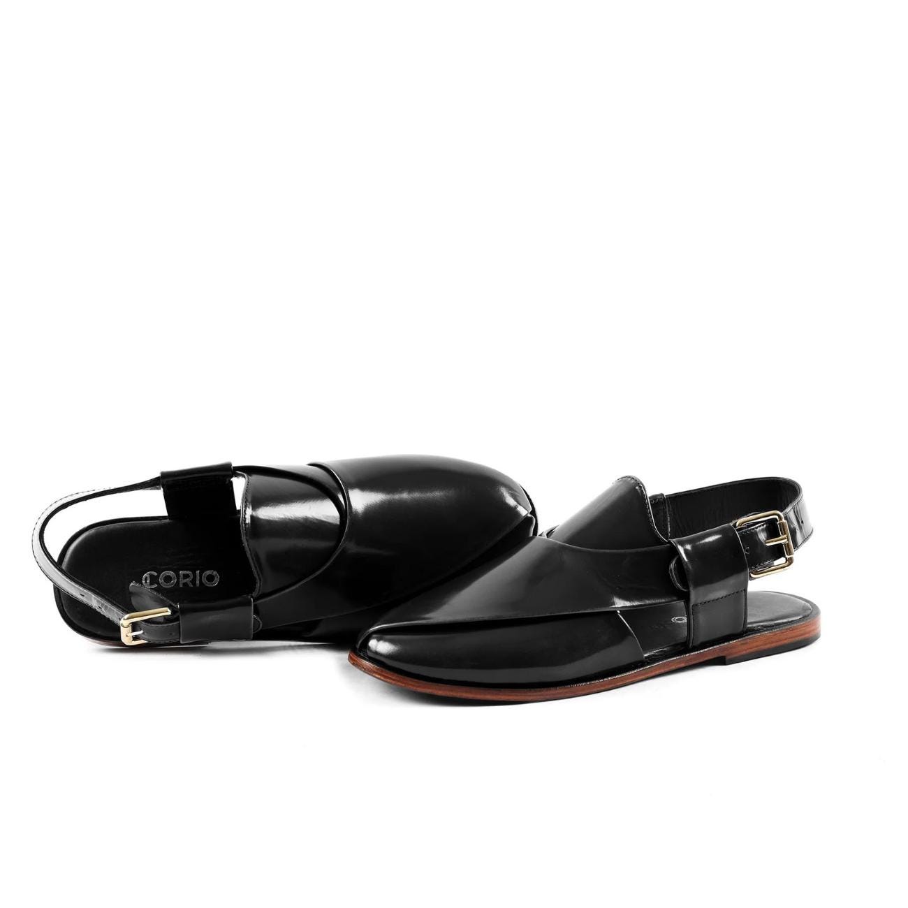 Men's Handmade Black Genuine Leather Peshawari Chappal – Tailor Leather