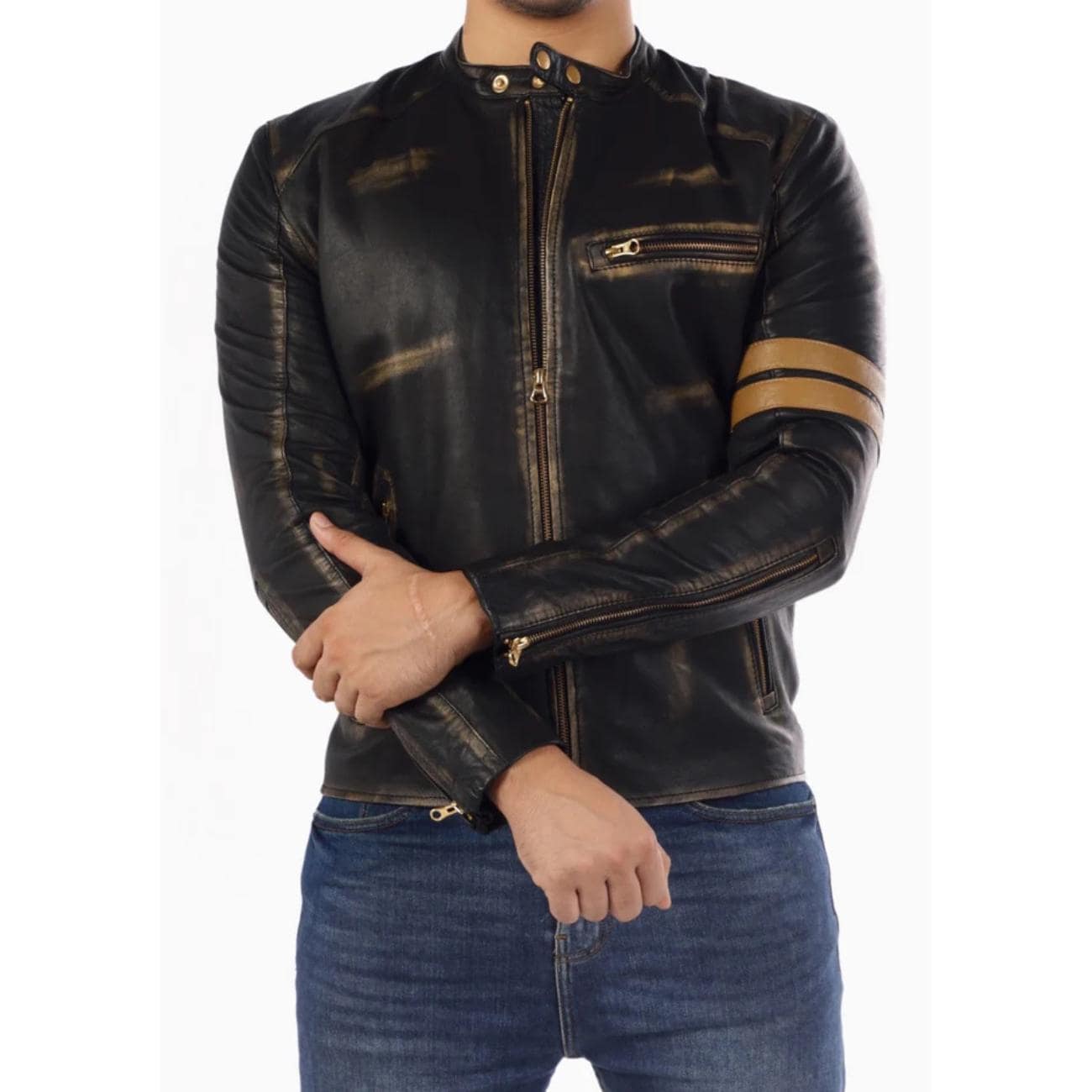 Men's Handmade Lambskin Leather Biker Jacket – Tailor Leather