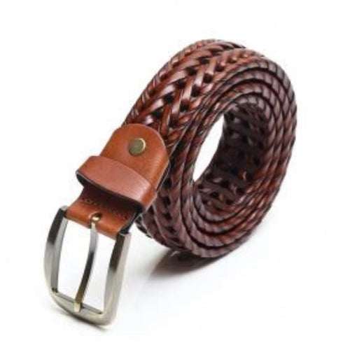 Handmade Braided Leather Belt Set – Black & Brown – Tailor Leather