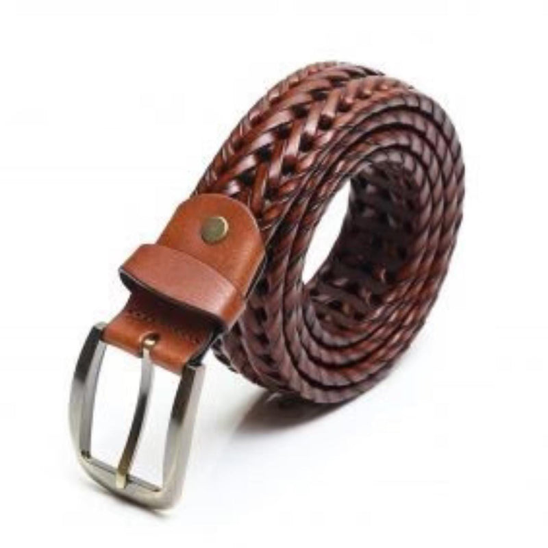 Handmade Braided Leather Belt Set – Black & Brown – Tailor Leather