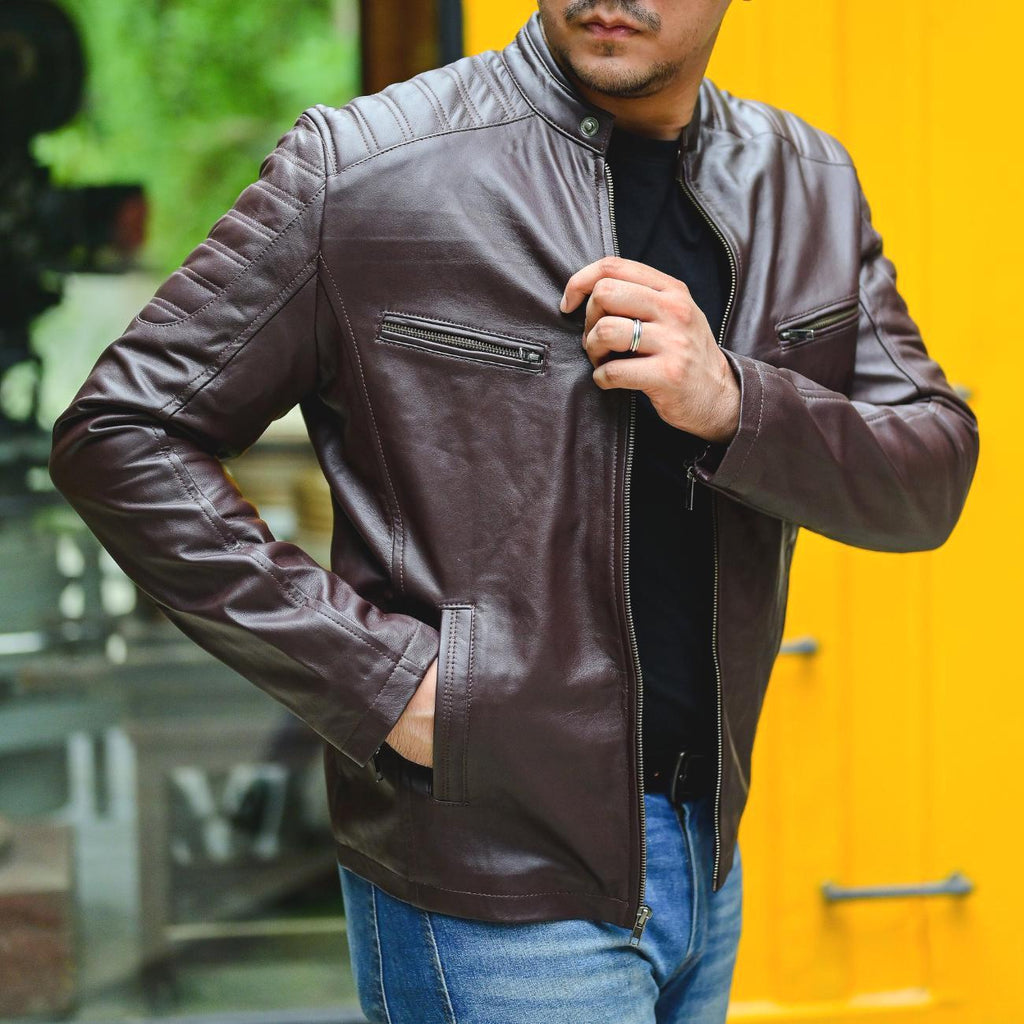 Men's Handmade Lambskin Leather Biker Jacket – Tailor Leather