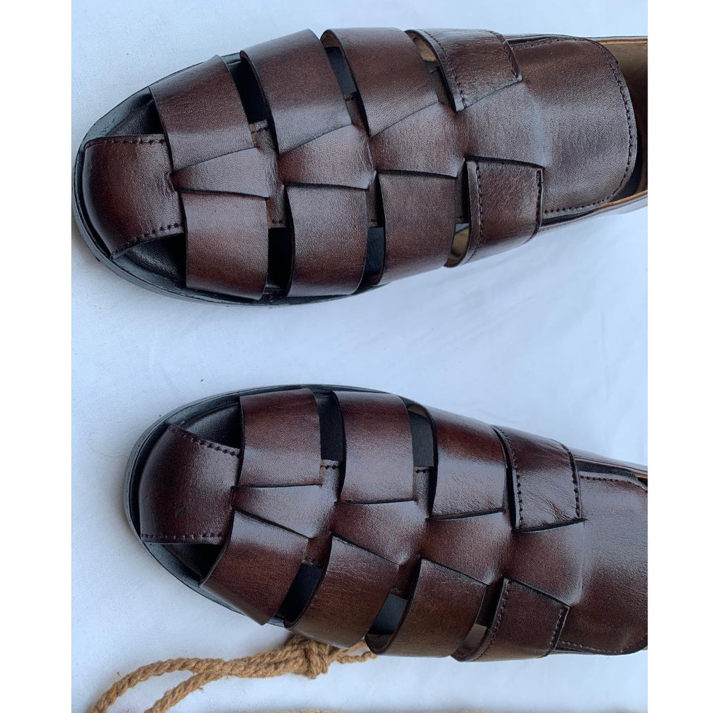 Men's Handmade Brown Genuine Leather Fisherman Sandals – Tailor Leather