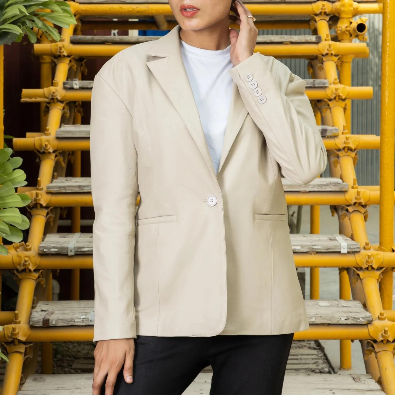Women's Handmade Leather Blazer – Tailor Leather